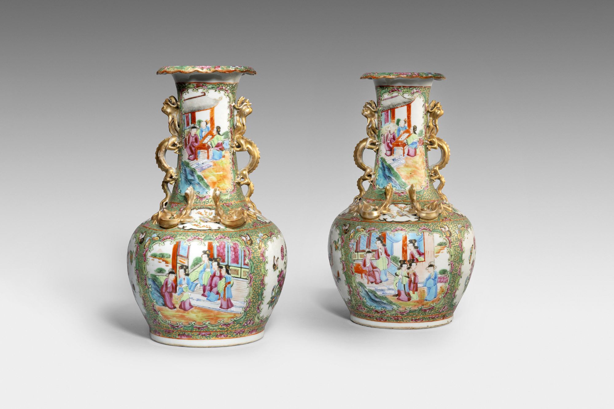 Pair of oriental decorative vases