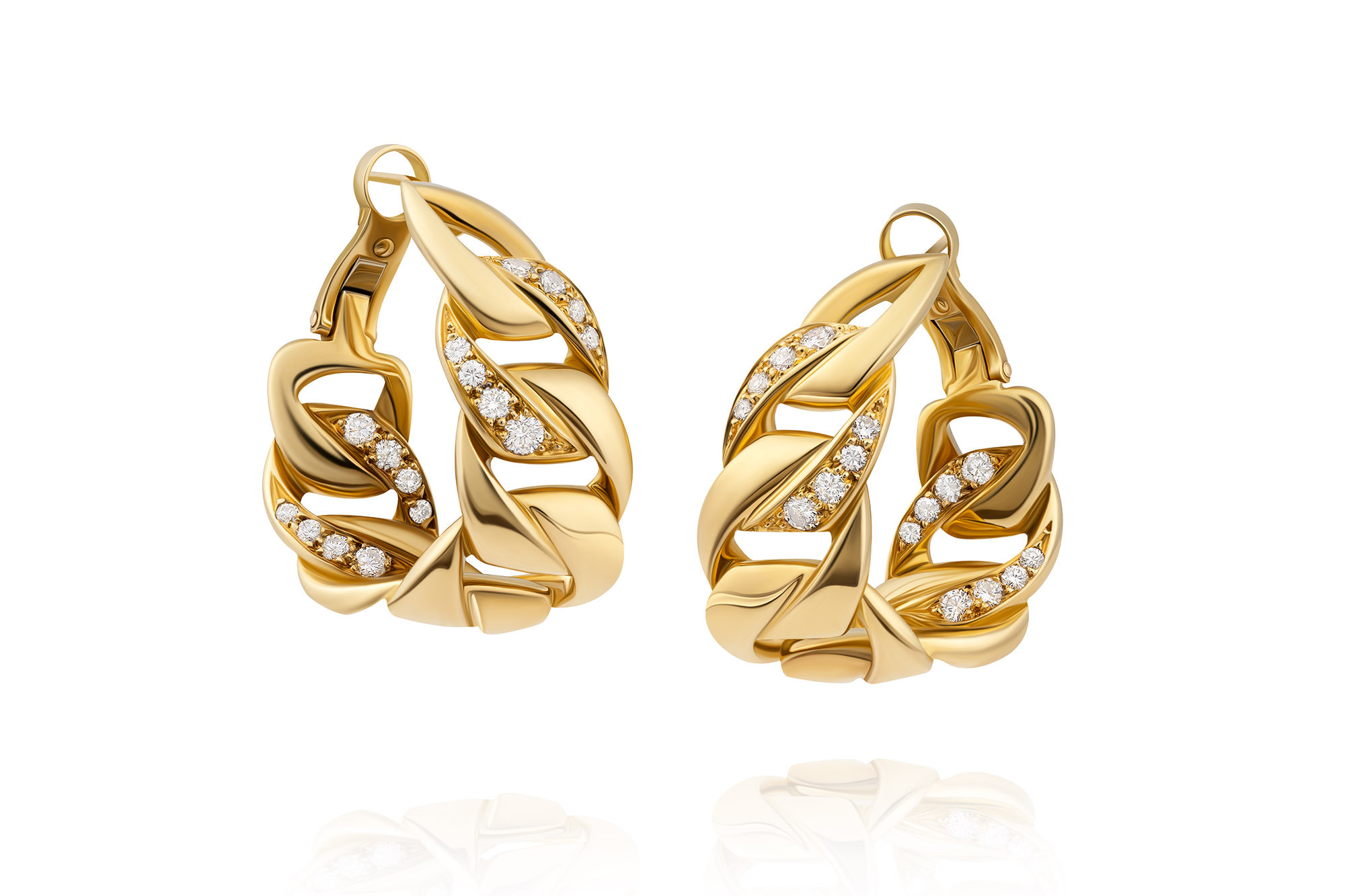 Pair Cartier gold earrings
